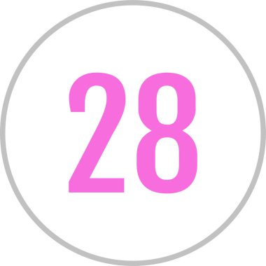 28 numaralı simge. vektör illüstrasyonu