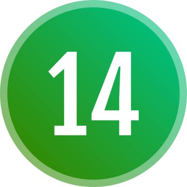Number 14 icon. flat vector illustration