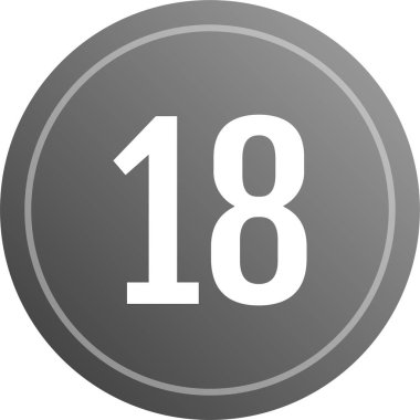 Number 18 icon. flat vector illustration
