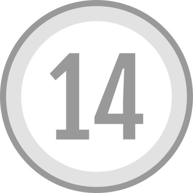 Number 14 icon. flat vector illustration