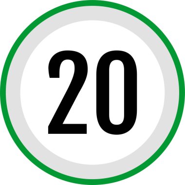 20 numaralı işaret simgesi, vektör illüstrasyonu