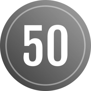 Number 50 icon. flat vector illustration