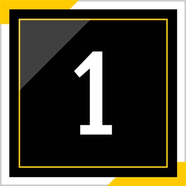 Number 1 icon. flat vector illustration