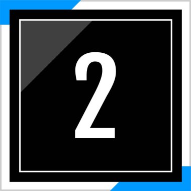 Number 2 icon. flat vector illustration