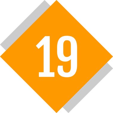 19 numaralı simge, web basit illüstrasyon