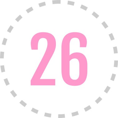 26 numaralı simge, vektör illüstrasyonu
