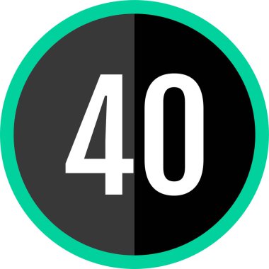 40 numaralı simge, vektör illüstrasyonu      
