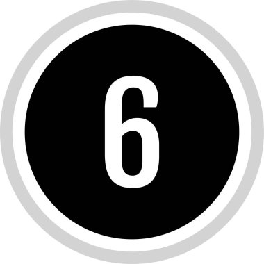 6 numaralı simge, vektör illüstrasyonu      