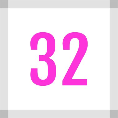 Number 32 icon. flat vector illustration