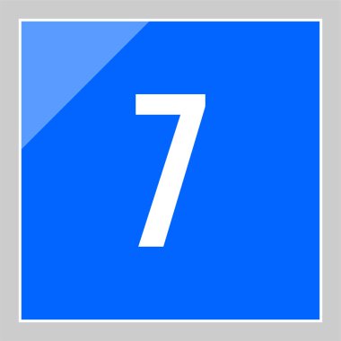 Number 7 icon. flat vector illustration