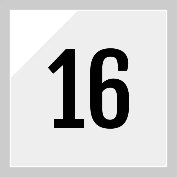 Jednoduchá Webová Ikona Číslo Šestnáct — Stockový vektor