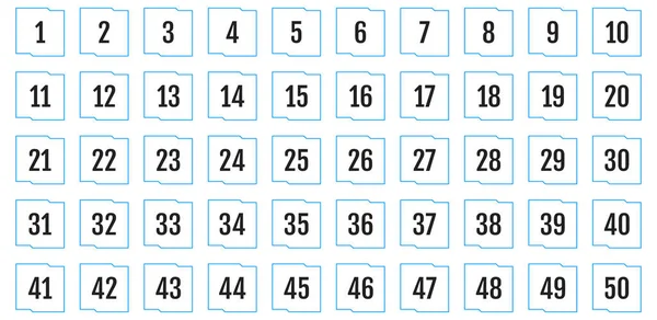 Ensemble Icône Numérique Nombres Illustration Vectorielle Plate — Image vectorielle