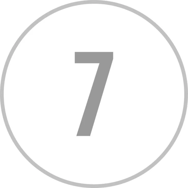 Botón Redondo Con Número Número Simple Siete — Archivo Imágenes Vectoriales