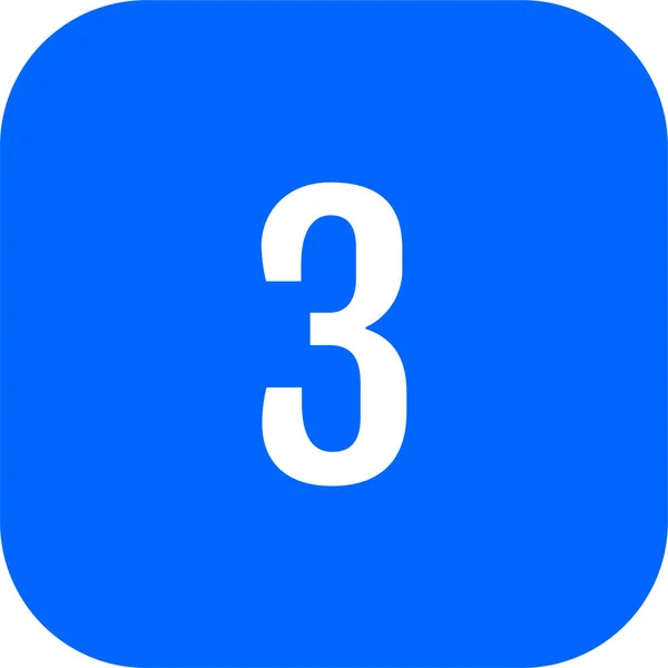 Signo Numérico Matemática Número Tres Icono Web Simple — Vector de stock