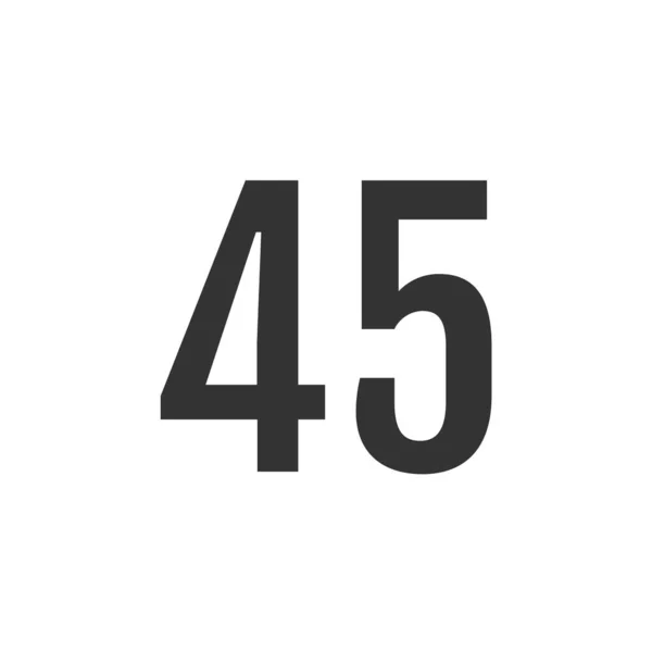 45番のシンプルなロゴ ウェブイラスト — ストックベクタ