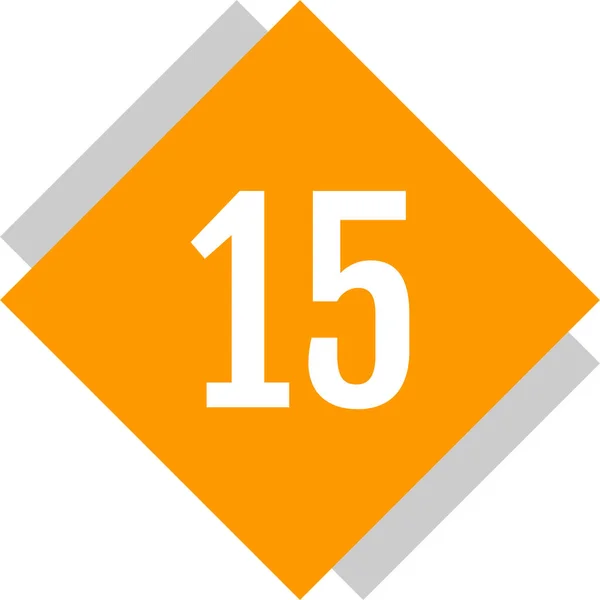 15番のアイコン 平面ベクトル図 — ストックベクタ