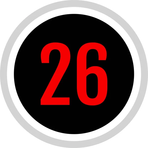 Number Twenty Six Icon Vector Illustration — Stock Vector