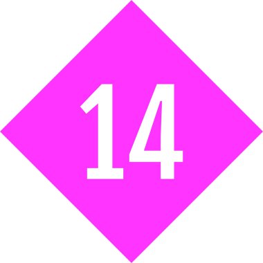 Number 14 icon. flat vector illustration