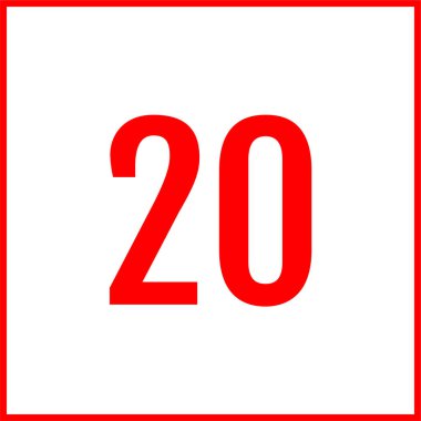 20 numaralı işaret simgesi, vektör illüstrasyonu
