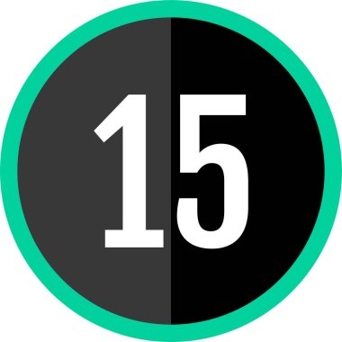 15 numaralı simge, vektör illüstrasyonu      
