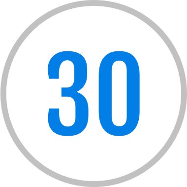 30 numaralı simge vektör illüstrasyonu