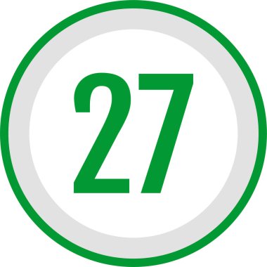 Number 27 icon. flat vector illustration