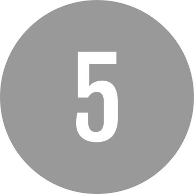 number 5 icon, vector illustration      