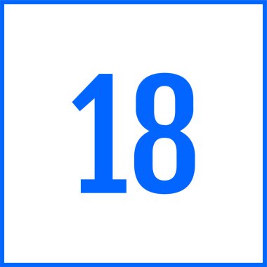 Number 18 icon. flat vector illustration