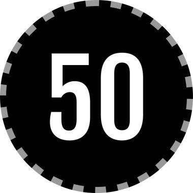Number 50 icon. flat vector illustration