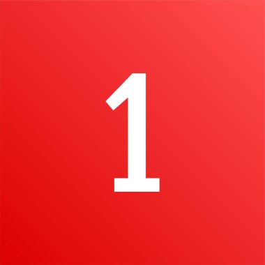 1 numaralı simge. düz vektör illüstrasyonu