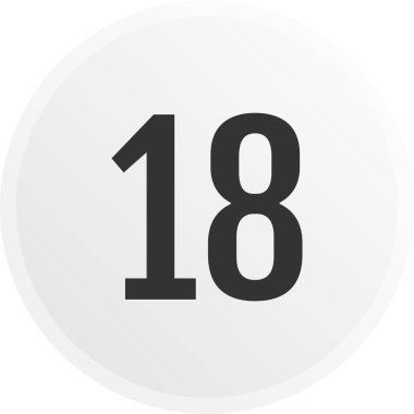 18 numaralı simge, vektör illüstrasyonu