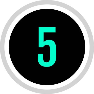 number 5 icon, vector illustration      