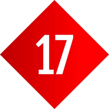 17 numaralı simge vektör illüstrasyonu