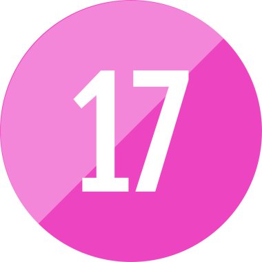 Number 17 icon. flat vector illustration