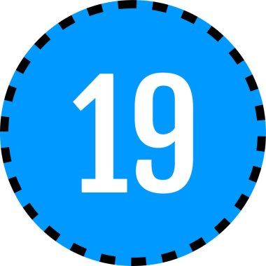 19 numaralı simge, web basit illüstrasyon
