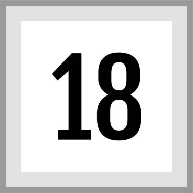 Number 18 icon. flat vector illustration