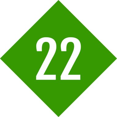 22 numaralı işaret simgesi, vektör illüstrasyonu