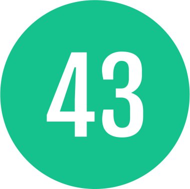 43 numaralı simge vektör illüstrasyonu