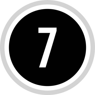 7 numaralı simge, vektör illüstrasyonu      