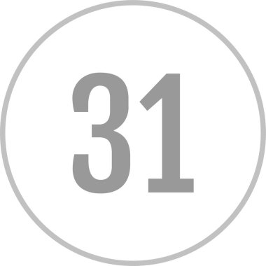 31 numaralı simge vektör illüstrasyonu