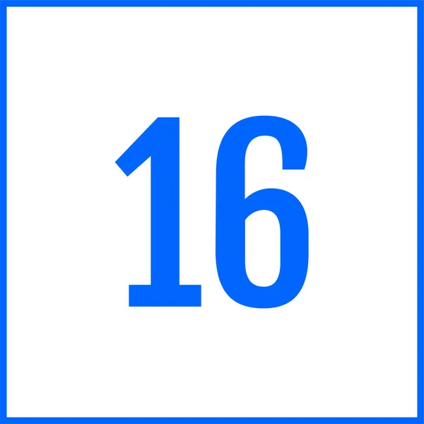 16番16番のシンプルなウェブアイコンです — ストックベクタ