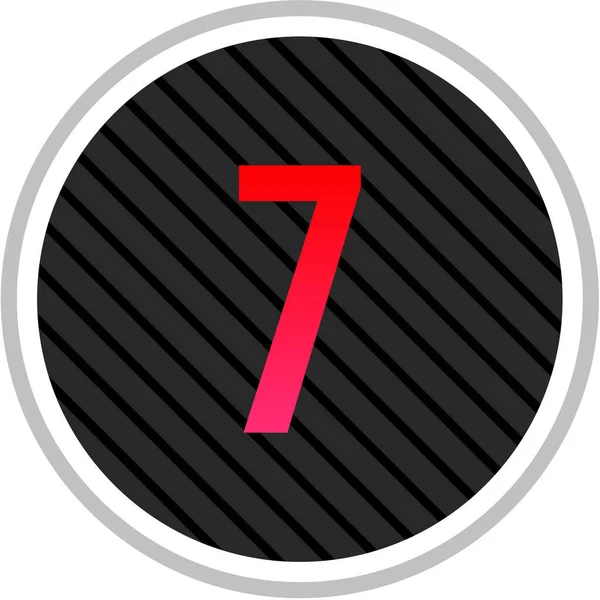 7番の丸ボタン7番の簡単な数字 — ストックベクタ