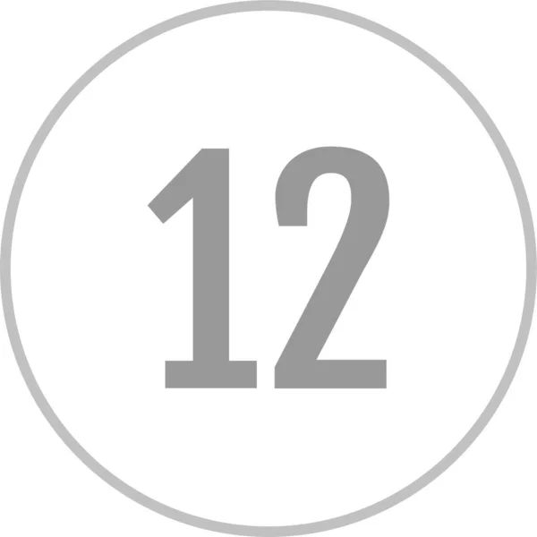 12号图标 数字平面矢量插图 — 图库矢量图片
