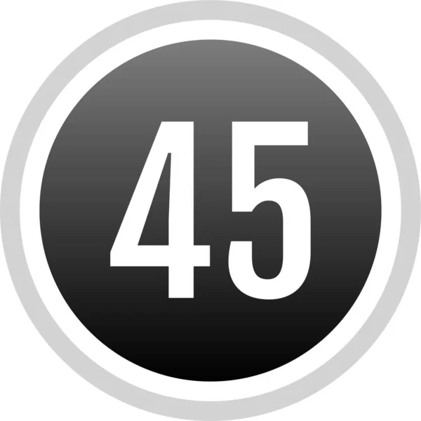 45番のアイコン Webデザイン用ベクトルテンプレート — ストックベクタ