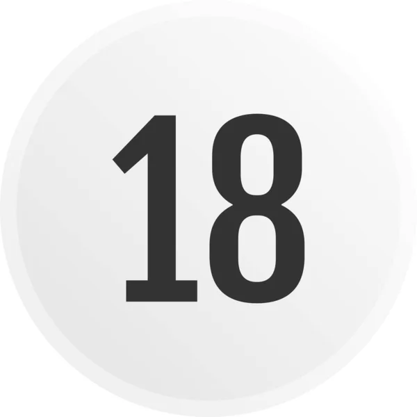 18番アイコンベクトルイラスト — ストックベクタ