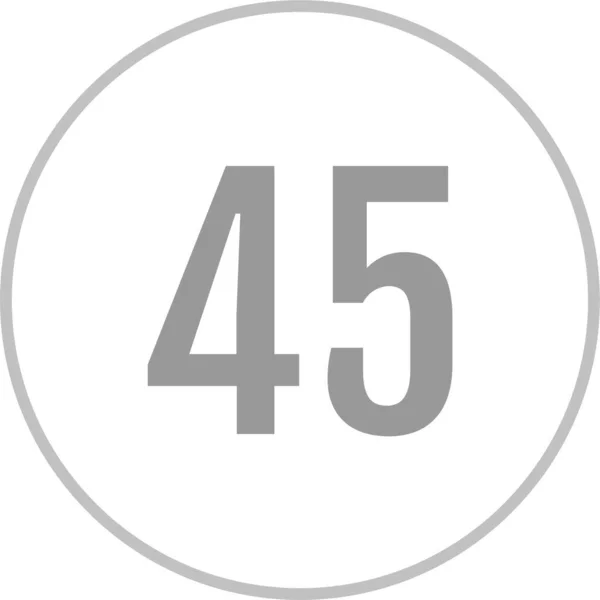 45番のアイコン Webデザイン用ベクトルテンプレート — ストックベクタ