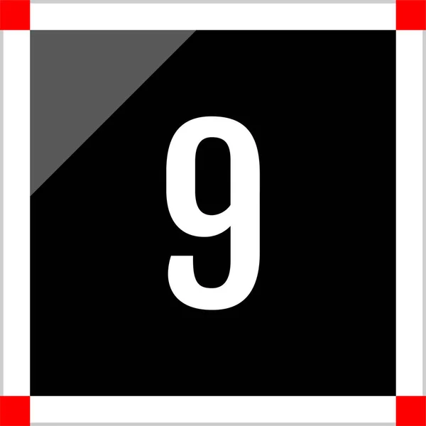 Number Icon Flat Vector Illustration — Archivo Imágenes Vectoriales