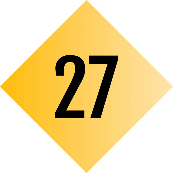 Ikona Číslo27 Plochá Vektorová Ilustrace — Stockový vektor