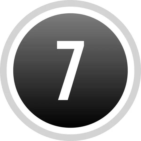 Botón Redondo Con Número Número Simple Siete — Archivo Imágenes Vectoriales