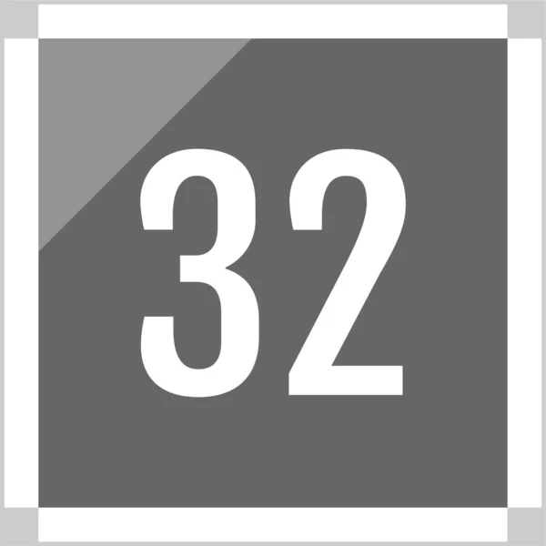 32番のアイコン 平面ベクトル図 — ストックベクタ